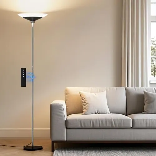 72" LED Torchiere Floor Lamp (Black)