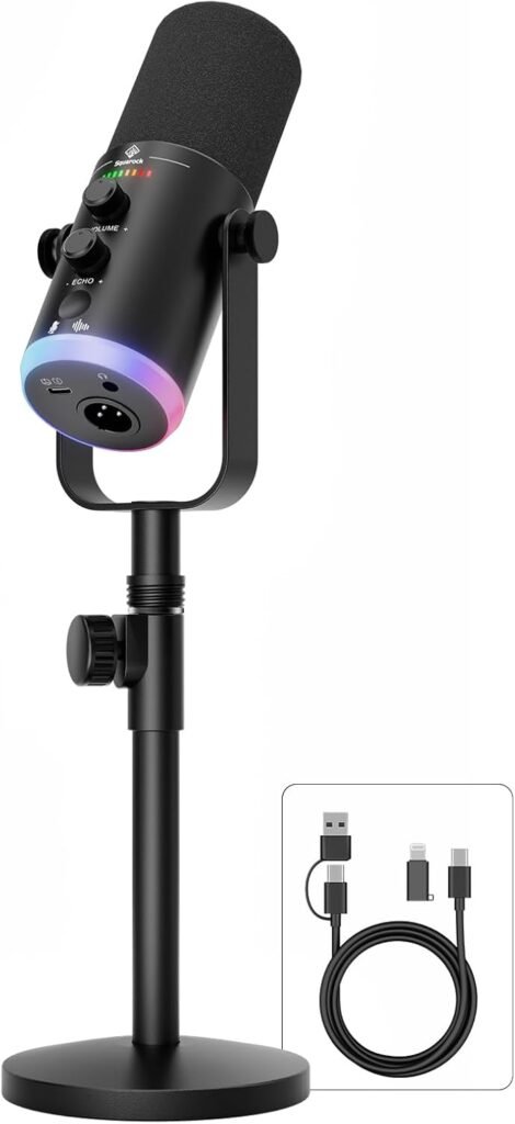 USB/XLR Podcast Microphone with RGB Light