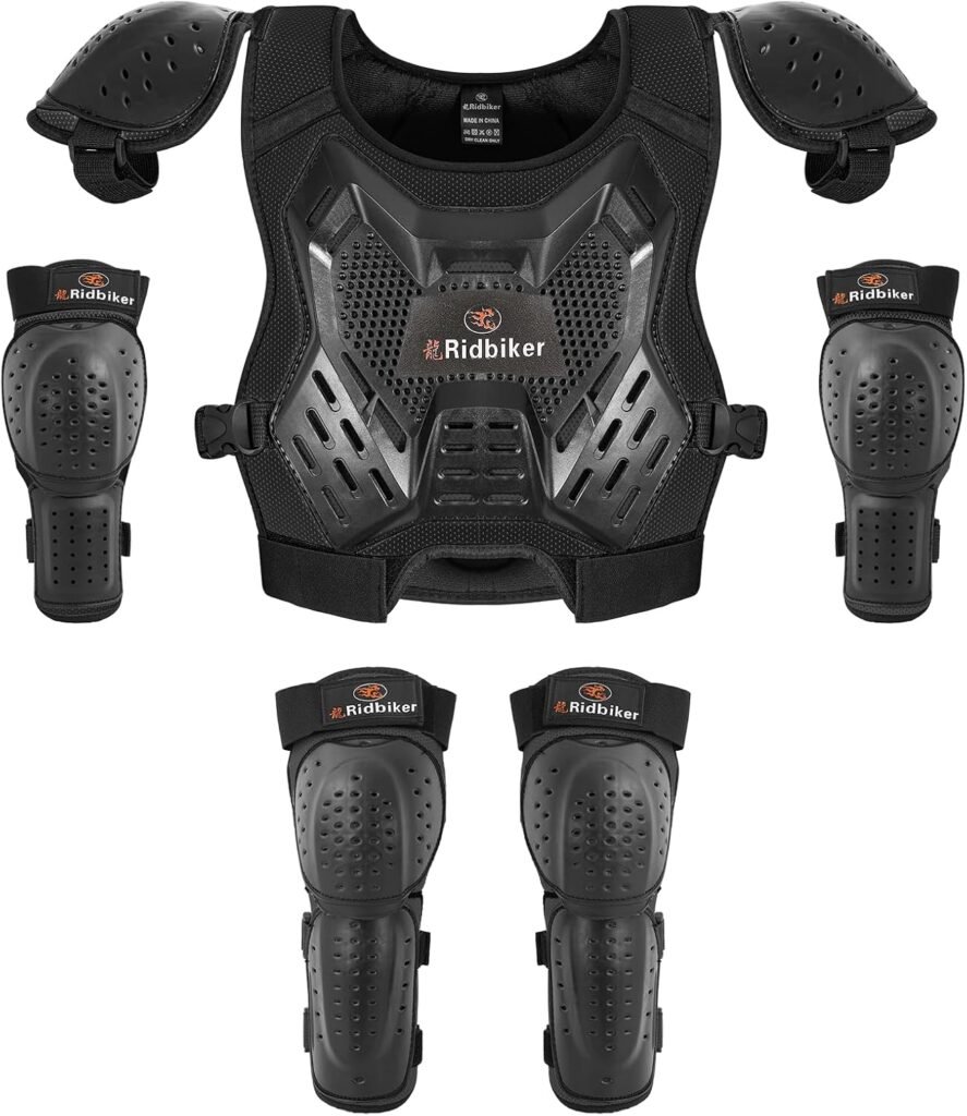 Kids' Dirt Bike Body Armor (Black, Large)