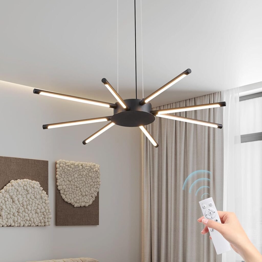 Modern Sputnik Chandelier, 8-Light (Black)