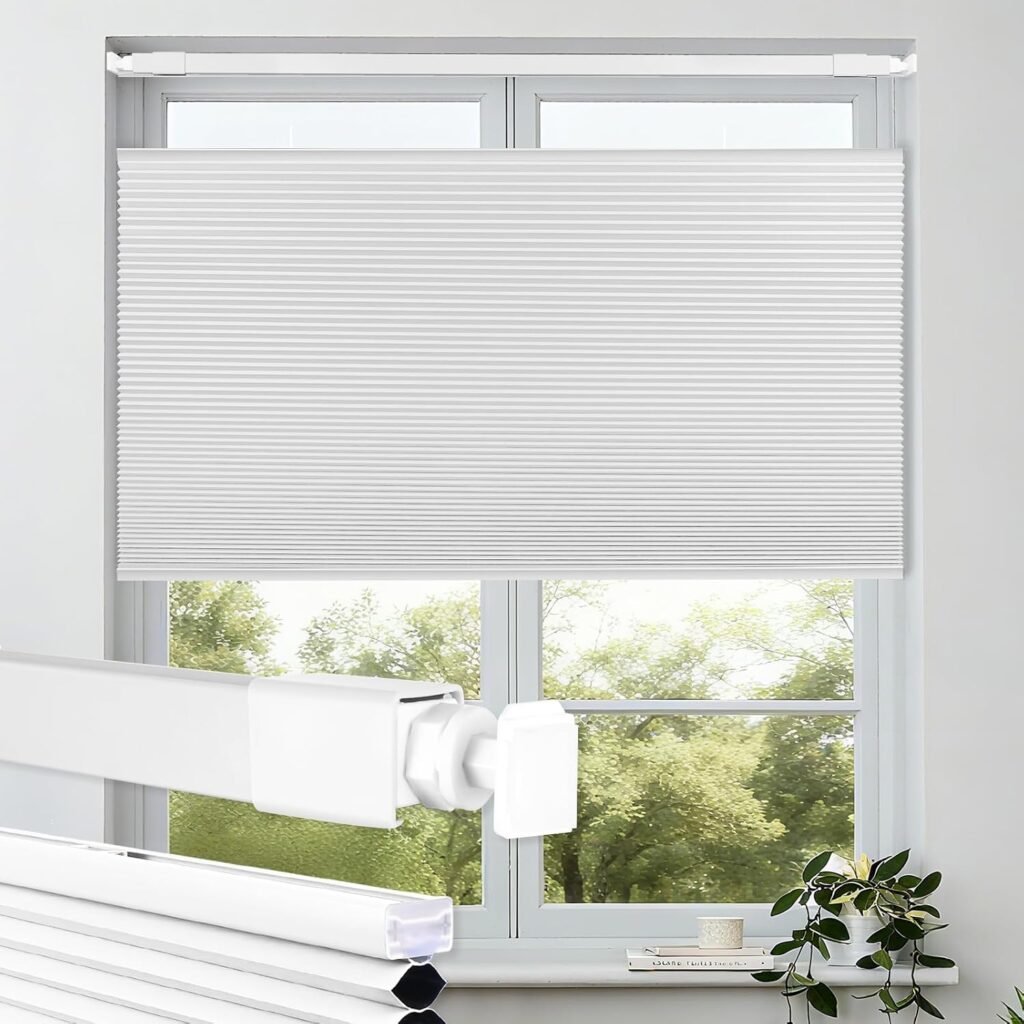 Cordless Blackout Cellular Shades, 34"x48" (White)