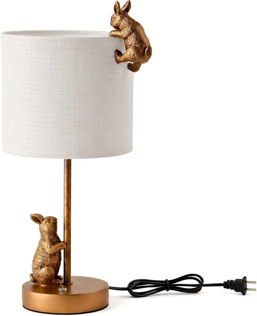 Antique Bronze Rabbit Table Lamp