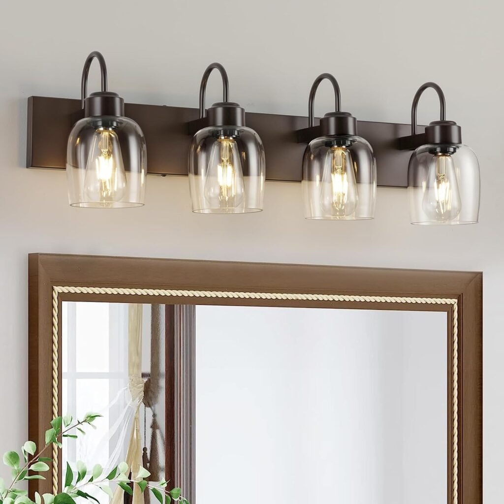 Oil Rubbed Bronze Bathroom Vanity Light (4-Light)