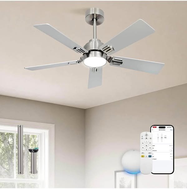 42" Smart Ceiling Fan with LED Light (Brushed Nickel)