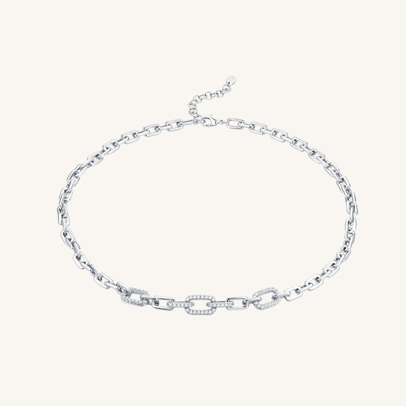 Cubic Zirconia Cuban Chain Necklace